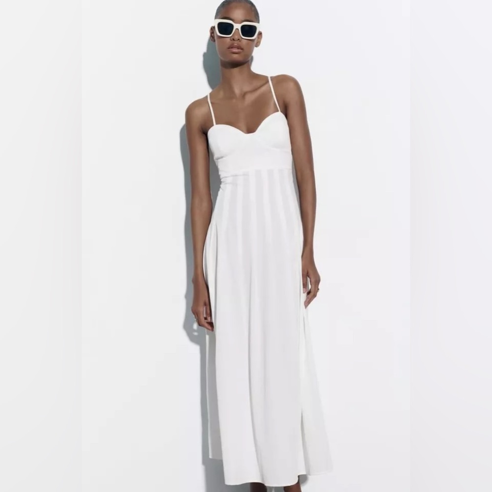 NWT ZARA WOMEN DRESS WHITE XL